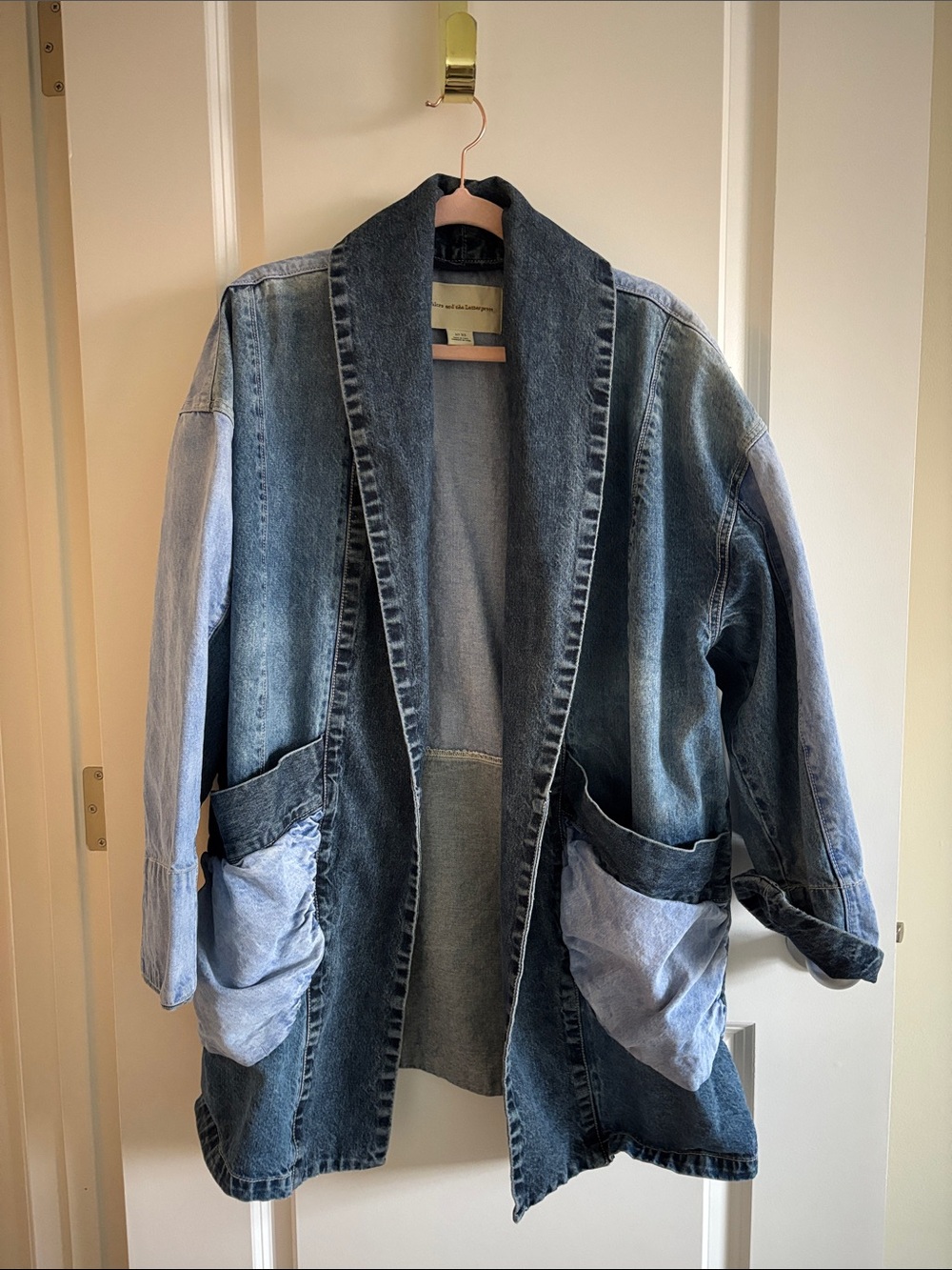 Pilcro and the Letterpress Denim Jacket - Light Blue, Dark Blue